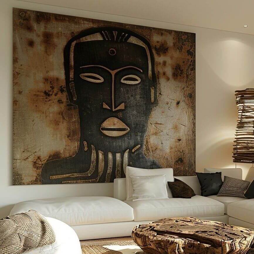 Painting-of-an-African-man-in-a-modern-living-room